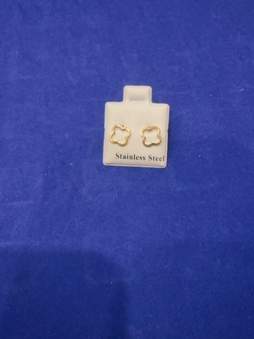 Gold Clover Stainless Steel Stud Earrings for Women